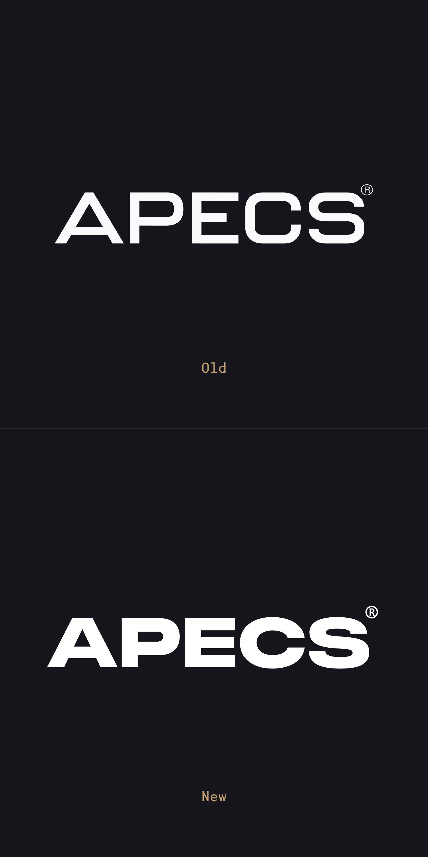 Apecs Logo before and after
