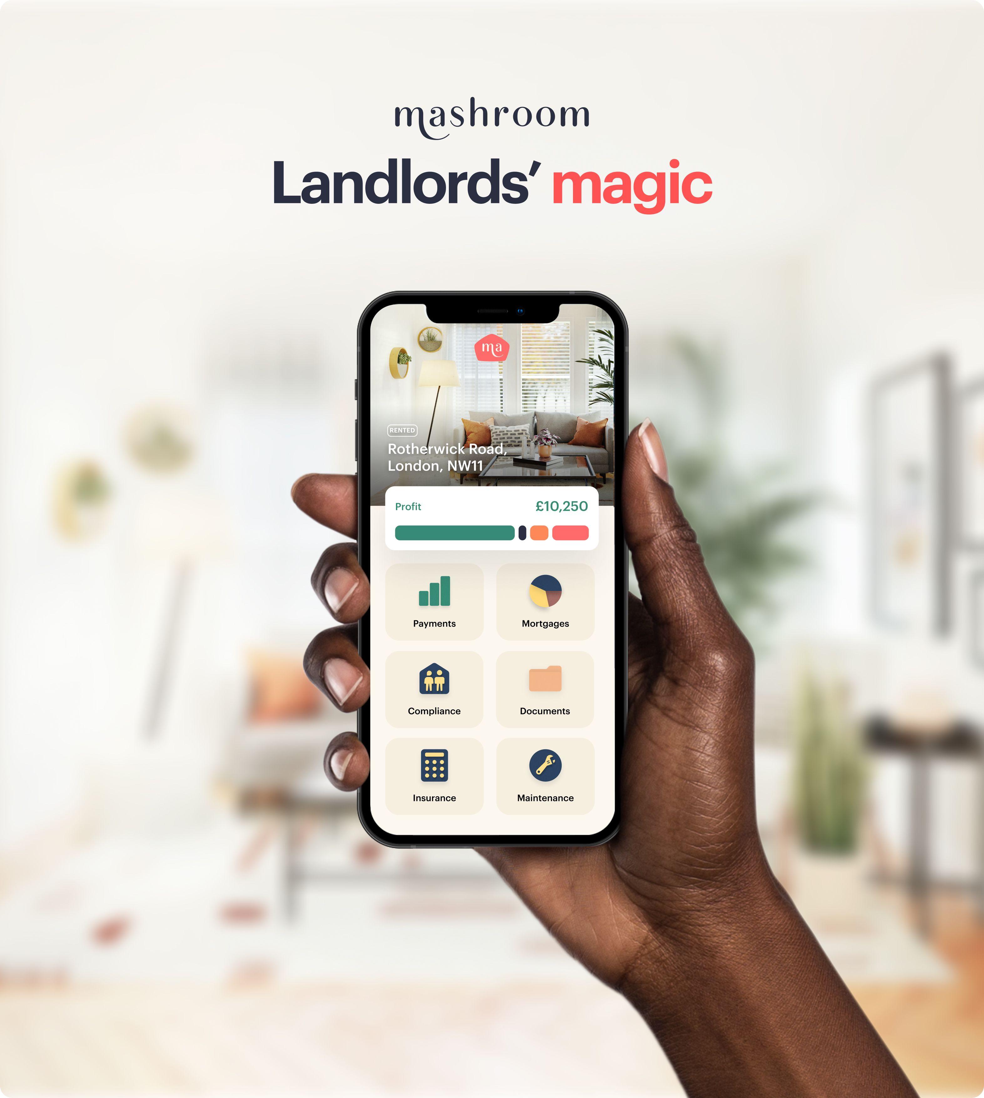 Mashroom messaging Landlords' magic iphone