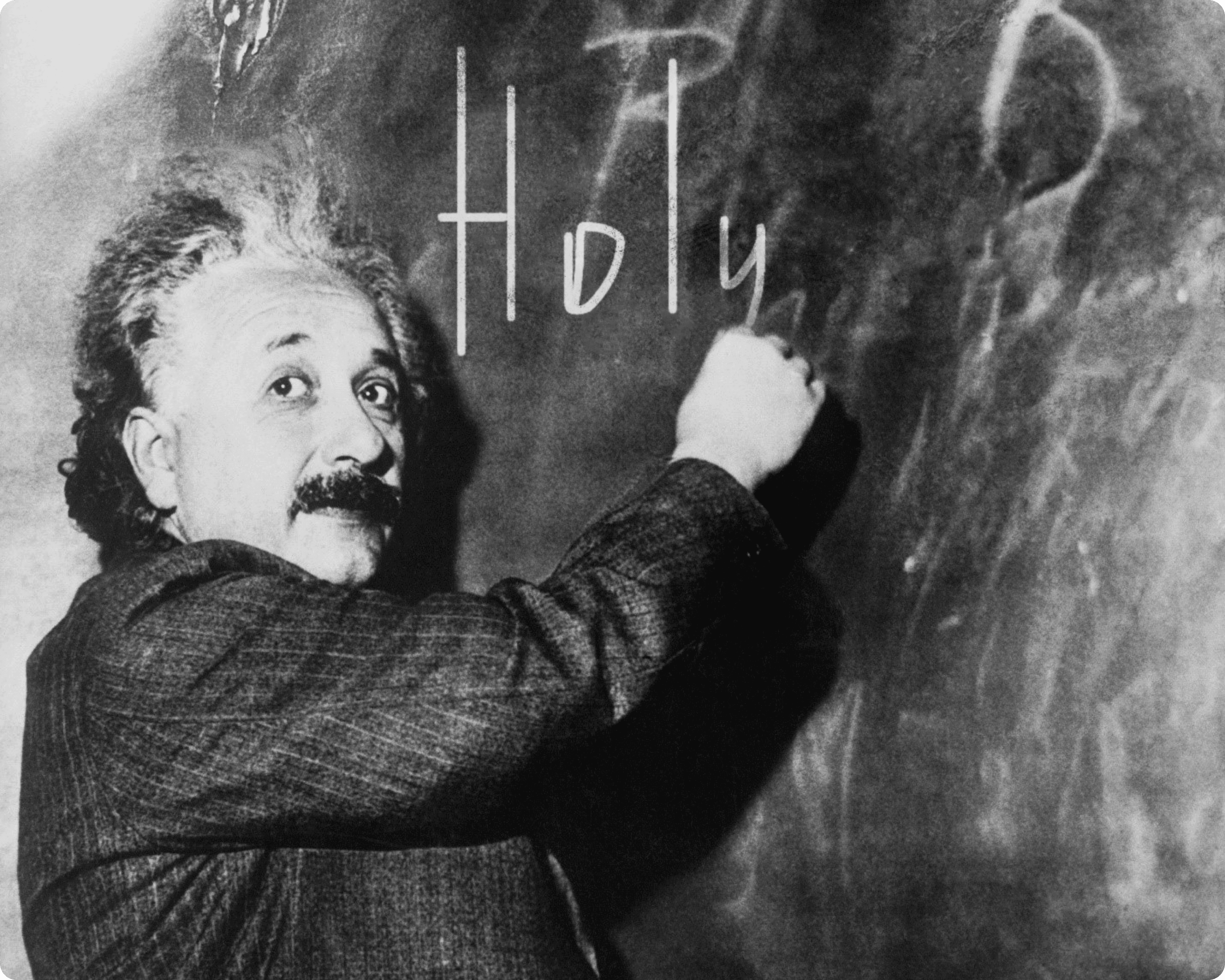 Einstein writing Holy
